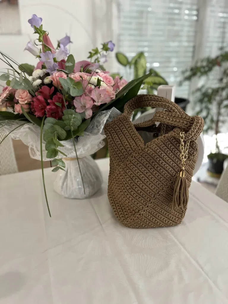 Sac à main crochet pour femme - Forme "Seau" à bandoulière